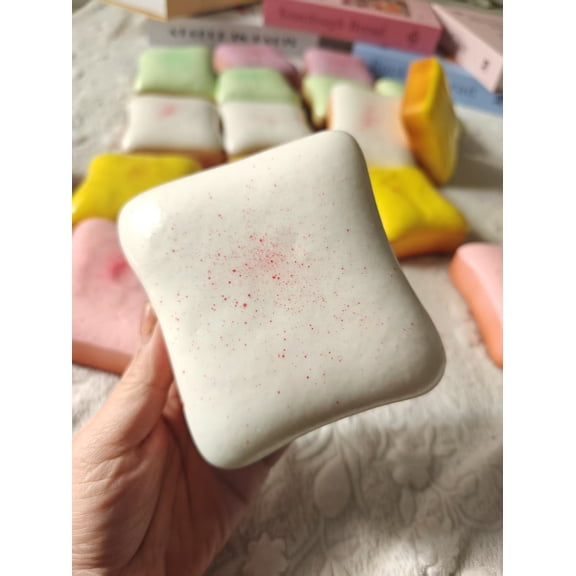 1 Pack Sticky Bread Slow Rising Fidget Toys Squishy | 4.3inch Toast Shaped Slow Rise Squishies for Stress Relief, Fidgets for Classroom Prize Toys (Milk)