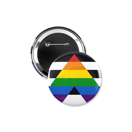 1 Pack - Straight Ally Pride LGBTQ+ Pride Flag Pinback Button - 3 Inch