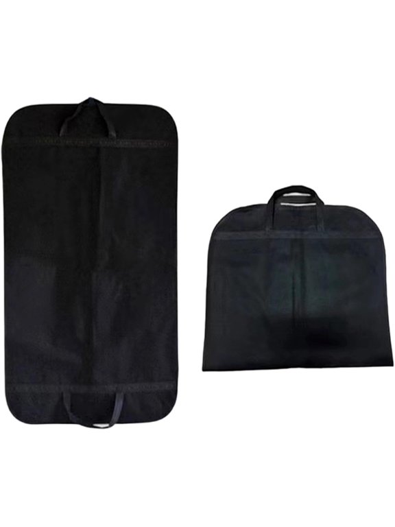 1 Pack Suit Bag, 23.6 X 39.4 In Black Non-Woven Garment Bags, Breathable Dustproof For Hockey Jersey And Dresses