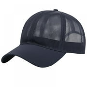 1 Pack Summer Mesh Baseball Cap for Men Adjustable Breathable Caps Women Mens Mesh Hat Quick Dry Cool Hats Casual Trucker Hat for Travel Outdoor Sports, Black, Gray, Navy blue and Green