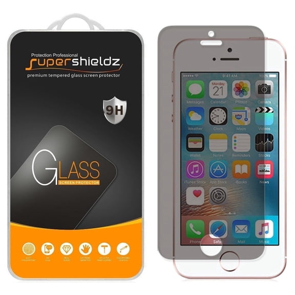 Supershieldz Designed for iPhone SE (1st Gen, 2016 Edition) / 5S / 5C / 5, (Privacy) Anti Spy Tempered Glass Screen Protector, Anti Scratch, Bubble Free (1 Pack)