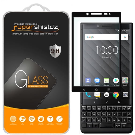 Supershieldz Designed for BlackBerry Key2 Tempered Glass Screen Protector, Anti Scratch, Bubble Free (Black)