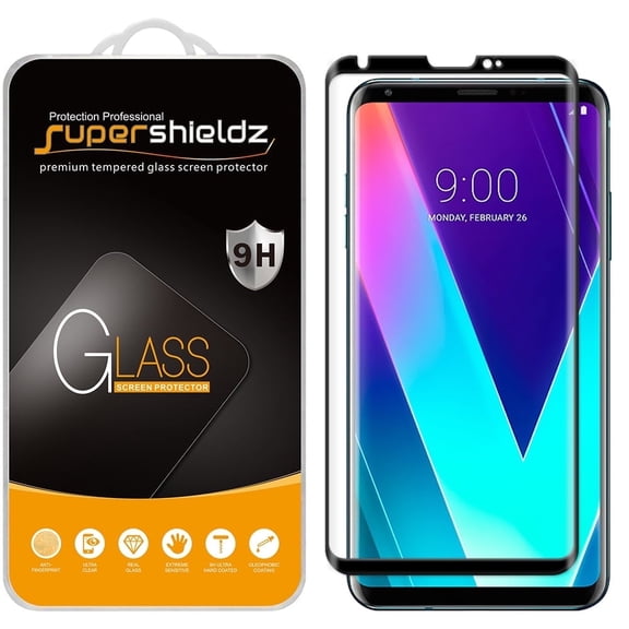 Supershieldz Designed for LG V30S ThinQ Tempered Glass Screen Protector, 3D Curved Glass, Anti Scratch, Bubble Free (Black)