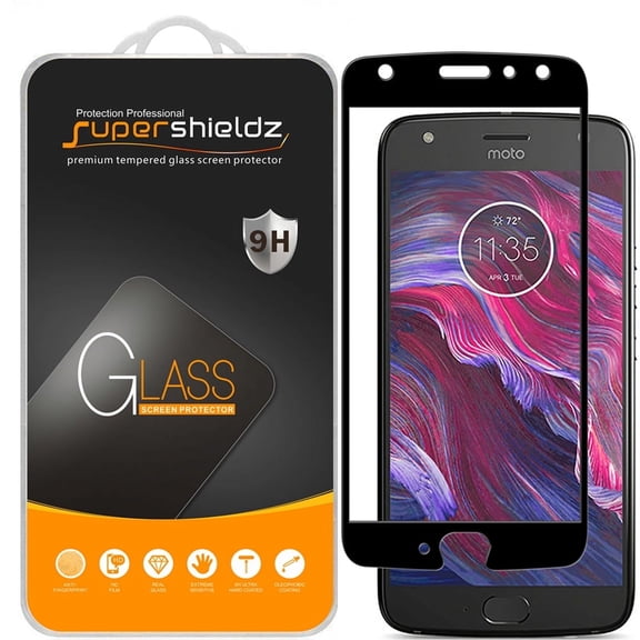 Supershieldz Designed for Motorola Moto X4 / Moto X (4th Generation) Tempered Glass Screen Protector, Anti Scratch, Bubble Free (Black)