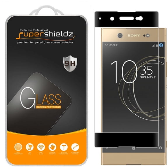 Supershieldz Designed for Sony (Xperia XA1 Ultra) Tempered Glass Screen Protector, 3D Curved Glass, Anti Scratch, Bubble Free (Black)