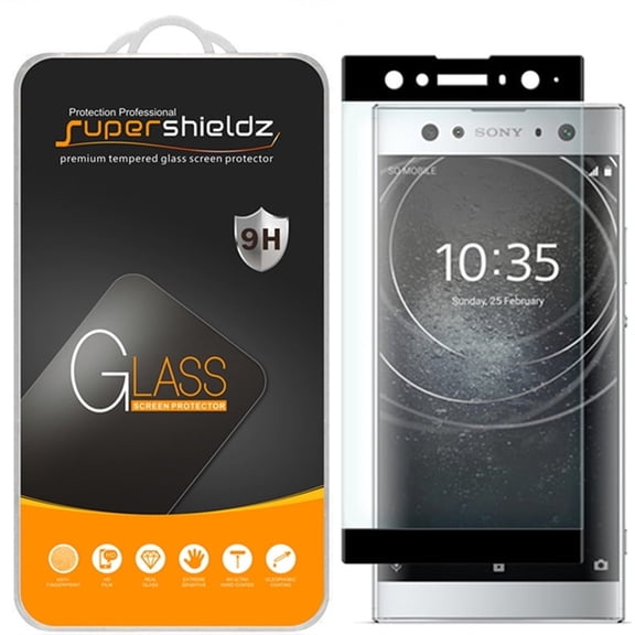 Supershieldz Designed for Sony (Xperia XA2 Ultra) Tempered Glass Screen Protector, 3D Curved Glass, Anti Scratch, Bubble Free (Black)