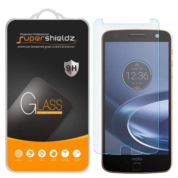 [1-Pack] Supershieldz Designed for Motorola Moto Z Force Droid Tempered Glass Screen Protector, Anti-Scratch, Anti-Fingerprint, Bubble Free