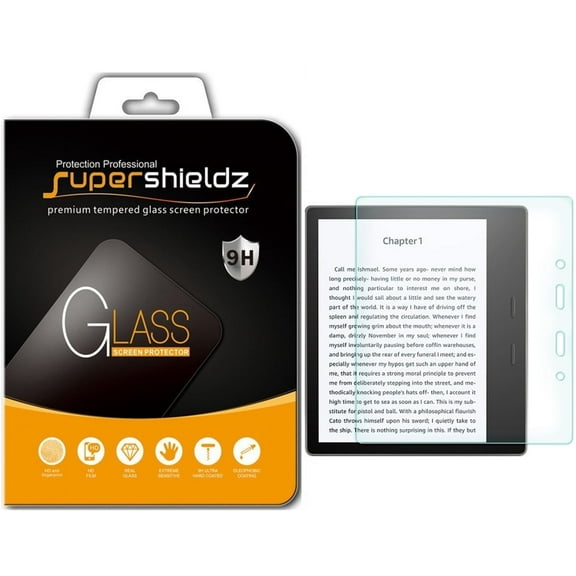 [1-Pack] Supershieldz for Kindle Oasis (9th / 10th Generation, 2017 / 2019 release) Screen Protector, Tempered Glass Screen Protector, Anti-Scratch, Anti-Fingerprint, Bubble Free