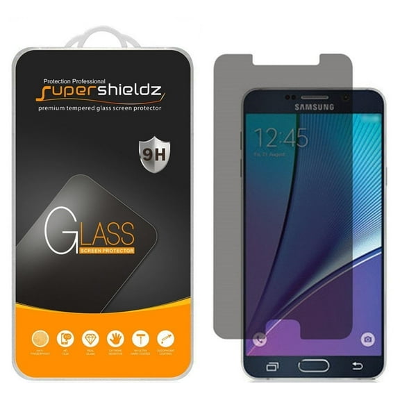 [1-Pack] Supershieldz for Samsung Galaxy Note 5 Anti-Spy Tempered Glass Screen Protector, Anti-Scratch, Anti-Fingerprint, Bubble Free [3D Touch Compatible]