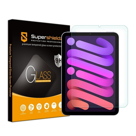 [1-Pack] Supershieldz for Apple iPad Mini 6 (2021, 6th Generation) 8.3 inch Tempered Glass Screen Protector, Anti-Scratch, Bubble Free