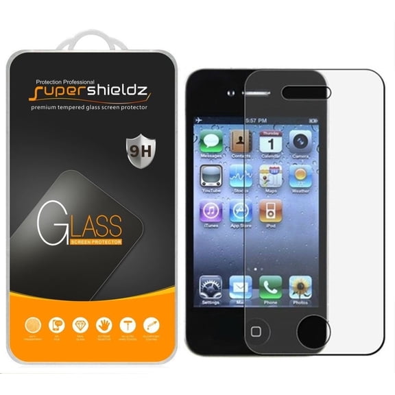 [1-Pack] Supershieldz for Apple iPhone 4 / 4S Tempered Glass Screen Protector, Anti-Scratch, Anti-Fingerprint, Bubble Free