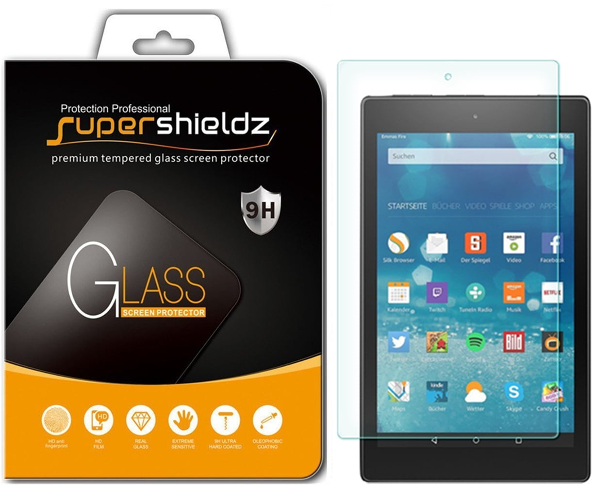 1-Pack] Supershieldz for Fire HD 8 (6th Gen 2016, 5th Gen 2015) Tempered  Glass Screen Protector, Anti-Scratch, Anti-Fingerprint, Bubble Free 