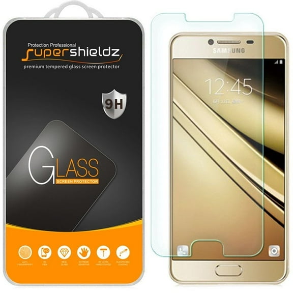[1-Pack] Supershieldz for Samsung Galaxy C7 Tempered Glass Screen Protector, Anti-Scratch, Anti-Fingerprint, Bubble Free