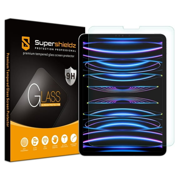 [1-Pack] Supershieldz for iPad Pro 11 inch (2018-2022 / M2) / iPad Air 5/ 4 (10.9 inch, 5th/4th Generation) Tempered Glass Screen Protector, Anti-Scratch, Anti-Fingerprint, Bubble Free