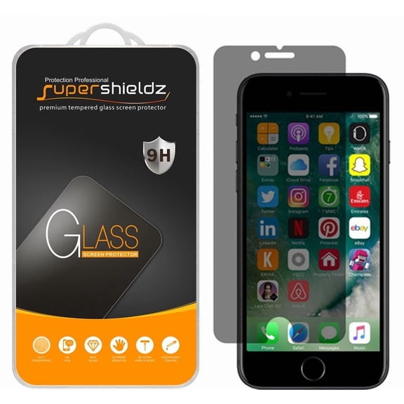 Supershieldz Designed for iPhone 7, (Privacy) Anti Spy Tempered Glass Screen Protector, Anti Scratch, Bubble Free (1 Pack)