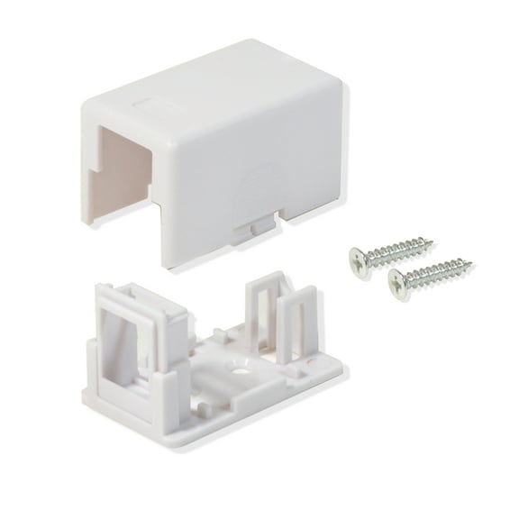 1 Pack Surface Mount Box 1 Port Single Hole Keystone Jack Cat5e/Cat6 White