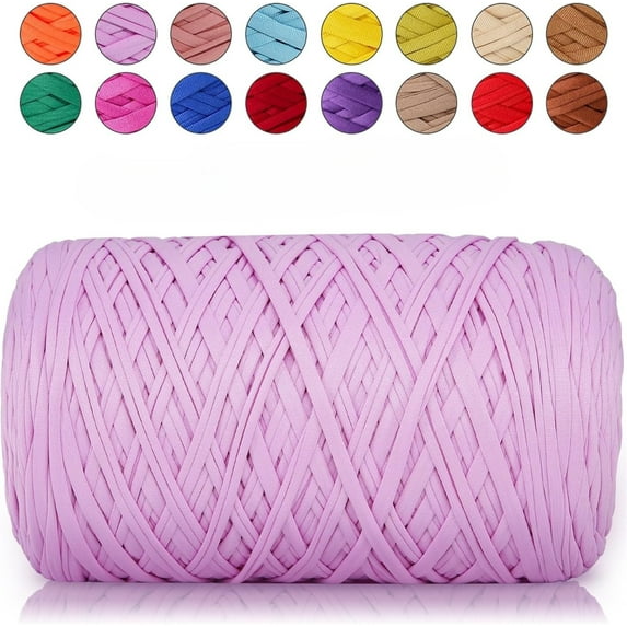 1 Pack T-Shirt Yarn Bulk for Crocheting (200g/65.62YDS),Soft Elastic Tshirt Cloth for Beginner Crafts and DIY Knitting Crocheting/Bag/Basket/Coaster, Polyester Fabric Chunky Thick Yarn