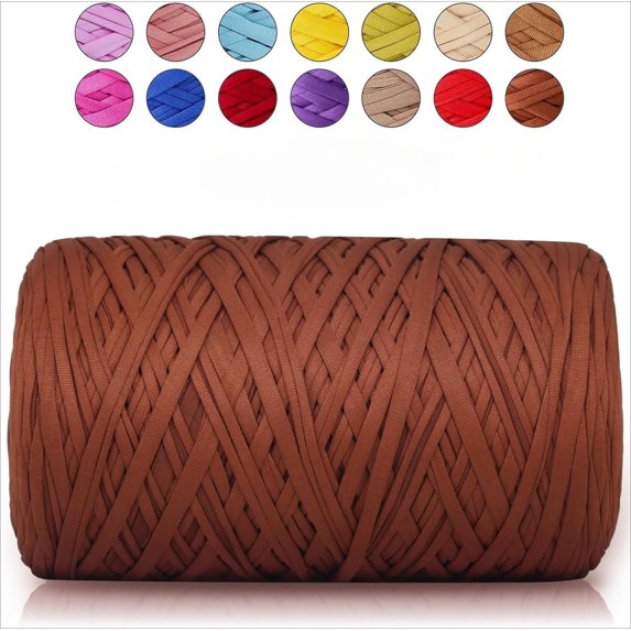 1 Pack T-Shirt Yarn Bulk for Crocheting (200g/65.62YDS),Soft Elastic Tshirt Cloth for Beginner Crafts and DIY Knitting Crocheting/Bag/Basket/Coaster, Polyester Fabric Chunky Thick Yarn
