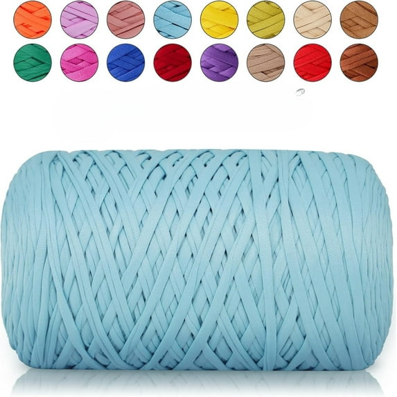 1 Pack T-Shirt Yarn Bulk for Crocheting (200g/65.62YDS),Soft Elastic Tshirt Cloth for Beginner Crafts and DIY Knitting Crocheting/Bag/Basket/Coaster, Polyester Fabric Chunky Thick Yarn