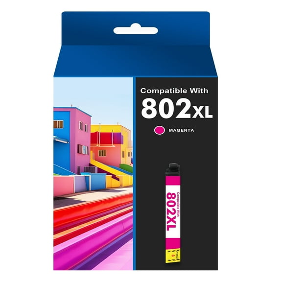 (1-Pack T802XL, Magenta) 802 802xl Ink Cartridge Compatible for Epson ink 802 XL 802XL Workforce Pro WF-4730 WF-4720 WF-4734 Printer