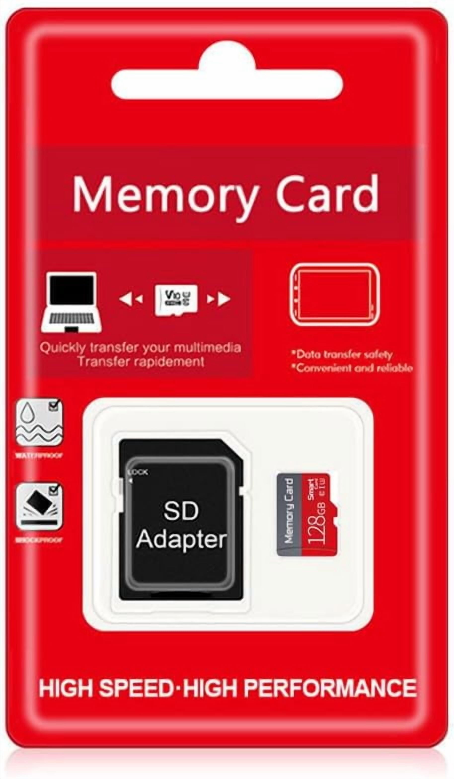 1 Pack TF Card 128GB with Adapter, High Speed Memory Card, UHS-I C10 A1 Memory TF Card for Tablet/Mobile Phone/Camera/Car Audio/Game Console (128GB)