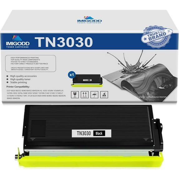 1-Pack TN3030 Black Toner Cartridge Replacement for Brother High Capacity 8,000 Pages with DCP-8020 8025D 8040 8045D 8045DN,HL-1650 1650N 1650NPLUS 1670N 1850 1870n 5040 5050 5050LT 5070N 5140 Printe