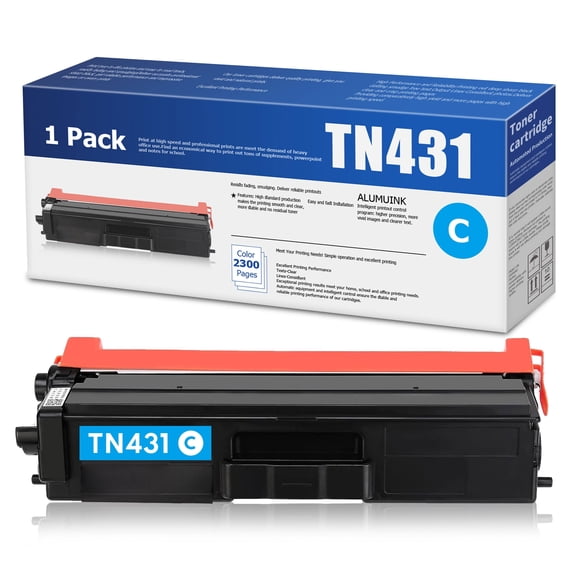 1 Pack TN431 Toner Cartridge Cyan Compatible for Brother TN-431 HL-L8260CDW HL-L8360CDW Printer