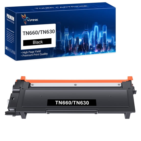 VIPink 1-Pack TN660 Toner Cartridge Compatible for Brother TN660 TN-660 TN630 HL-L2300D HL-L2380DW HL-L2340DW DCP-L2540DW MFC-L2700DW Printer High Yield Ink Black