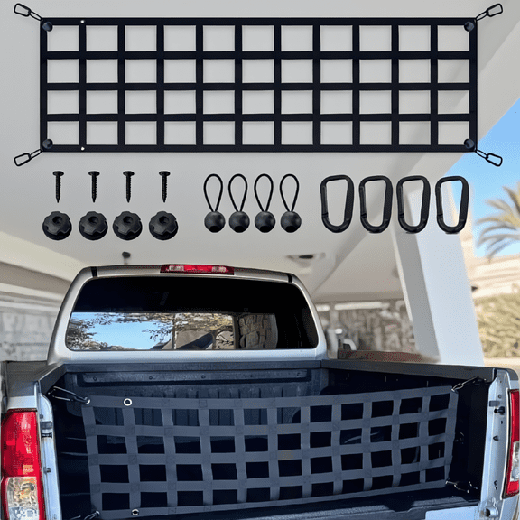 1-Pack Tailgate Net for Full-Size Pickup Trucks, Cargo Net Extender, 60 x 18 Inch