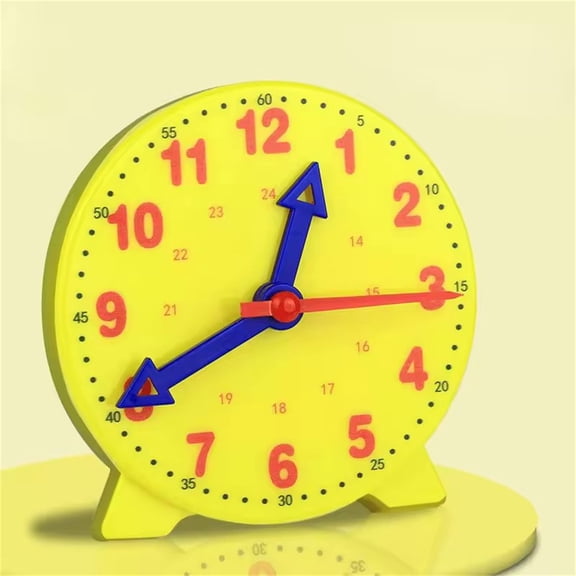1 Pack Telling Time Teaching Clock for Student Analog Clock for Student Clock Hobby for Student Small Desk Clock for Classroom Homeschool Back to School Gift Yellow