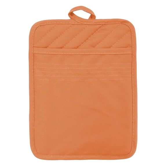1-Pack Terry Potholders & Hot Pads, Cotton Pot Holders Heat Resistant, Durable & Machine Washable Kitchen Essentials, Large Coasters Hot Pads Pot Holders for Cooking and Baking(Orange,9x7")