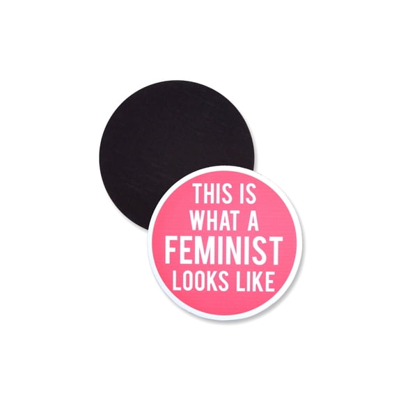 1 Pack - This is What A Feminist Looks Like Pink Flexible Magnet - 3 Inch Round
