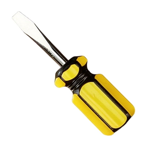 1 Pack Tip Screwdriver,Phillips or Flat,Phillips or Slotted Tips,Professional Cushion Grip Screwdriver,Metric Single Use Flathead Screwdriver,Portable Hardware Hand Tools(Flat-short)