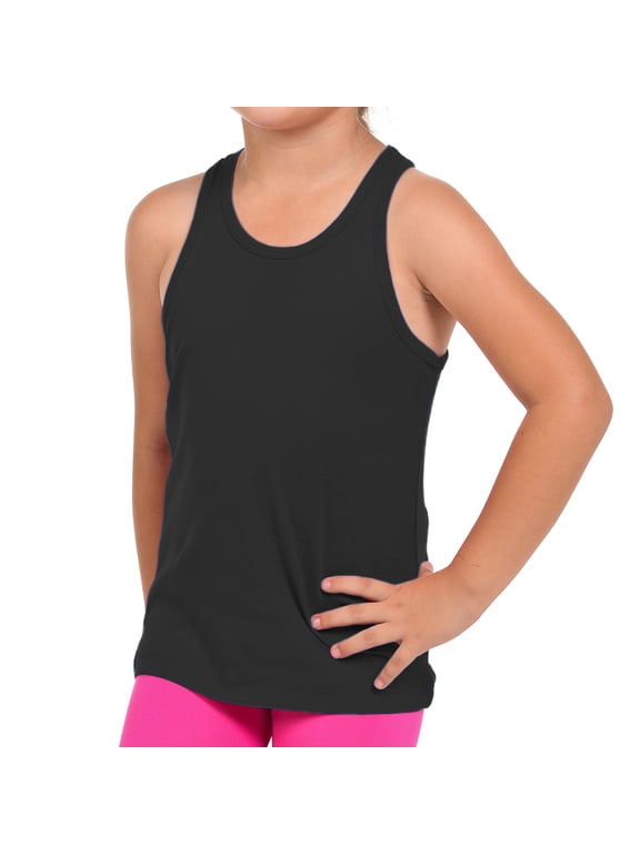 1 Pack Toddler Tank Tops Girls Black Tank Top Pack Racerback Kids Tank Tops Undershirt for Dance, Gymnastics Clothes For Girls