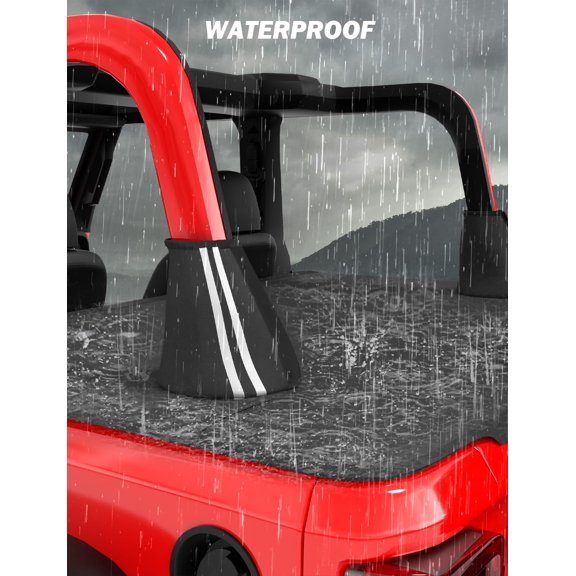 1 Pack Tonneau Cover for JL 2-Door 2018-2026, Waterproof Trunk Cargo Cover with Roll Cage , No-Tool Installation
