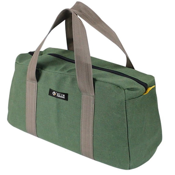 1 Pack Tool Bag for Men with Waterproof Hard Bottom,Mechanics Tool Bag,Heavy Duty Tool Bag Wide Mouth Tote for Various Instrument, Electrician Carpenter Mechanic,3 Sizes Available,Green(16 inch)