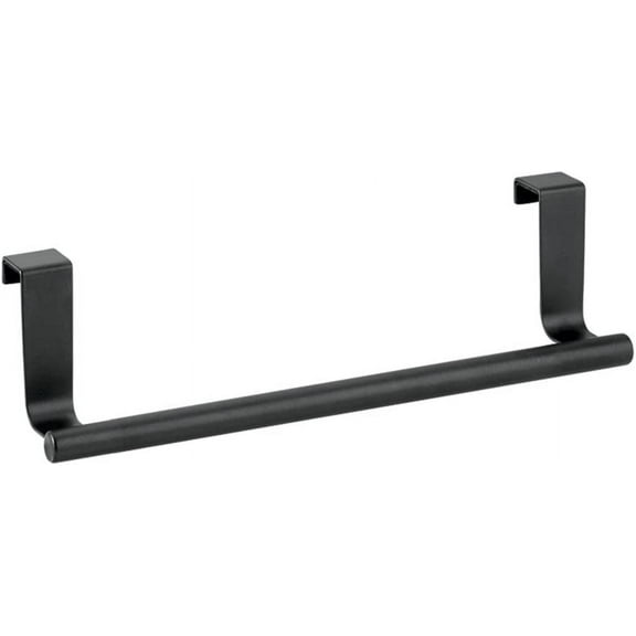 1 Pack Towel Rack for Stainless Steel Over Door Towel Rack Black Towel Bar Holder 14 Inch Storage Organizer,Over Cabinet Towel Hanger for Universal Fit on Kitchen Bathroom Over Cabinet Cupboard