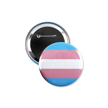 1 Pack - Transgender LGBTQ+ Pride Flag Pinback Button - 3 Inch