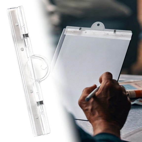 1-Pack Transparent Magnetic Paper Clip with Label Slot, Strong Fridge Magnet for Whiteboard, Documents, Photos, Artwork, Scratch-Free Design, Holds Multiple Sheets, Clear GPPS Plastic, By Harlik