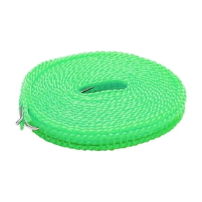 1 Pack Travel Clothesline 5M/16.4Ft, Windproof Nylon Portable Laundry Line with Stainless Steel Hooks, Adjustable Clothes Drying Rope for Camping, Home, Hotel, Indoor Outdoor - Pink Blue Green