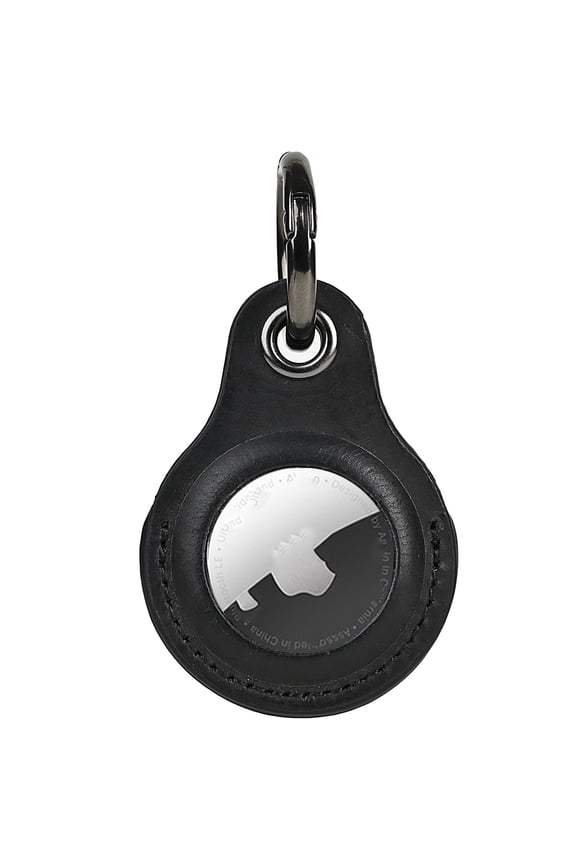 1 Pack Tuskd Land for Apple AirTag Leather Key Ring - Black