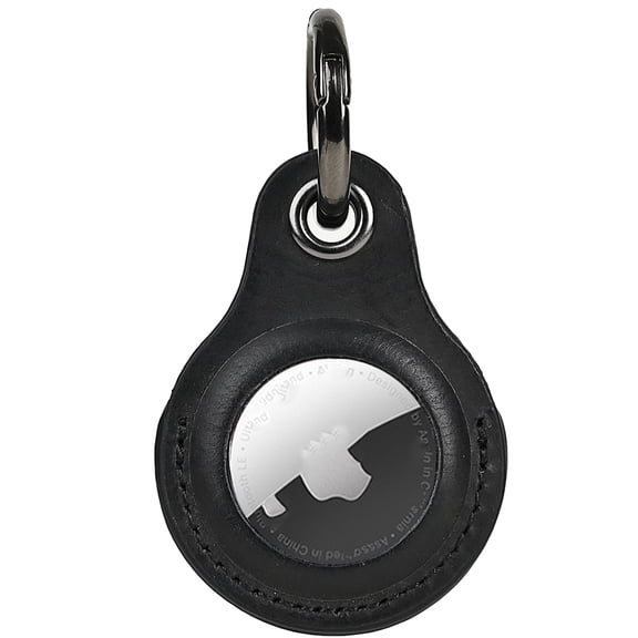 1 Pack Tuskd Land for Apple AirTag Leather Key Ring - Black