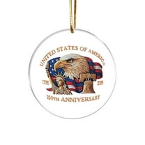 1-Pack US 250th Anniversary Ornament, 250 Years of The United States Anniversary 2026 Patriotic Decorations for Christmas Tree Decor, Collectible Keepsake Gift for Patriots & History Lovers(#A)