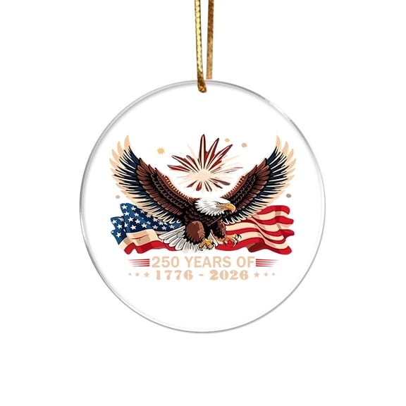 1-Pack US 250th Anniversary Ornament, 250 Years of The United States Anniversary 2026 Patriotic Decorations for Christmas Tree Decor, Collectible Keepsake Gift for Patriots & History Lovers(#C)