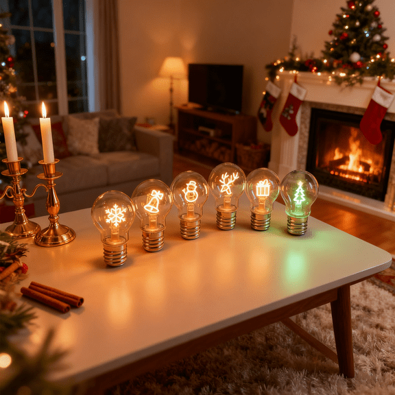 1 Pack USB Rechargeable A70/A21 LED Christmas Light Bulb, Battery Operated No Plug-in, Warm White/Cool Green, for Christmas Tree, Window, Indoor/Outdoor Desktop & Holiday Decoration Night Light