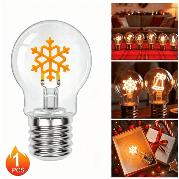 YIMIEMIT 1 Pack Bulb-Snowflake Shaped LED Night Light for Bedroom Decor.
