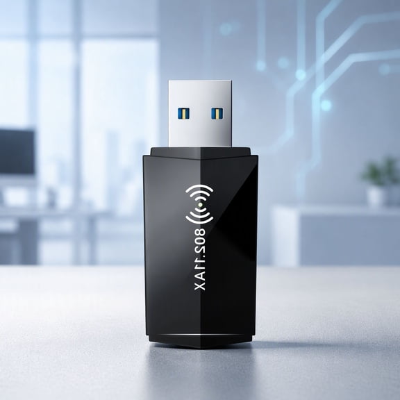 1 Pack USB WiFi Adapter for PC Desktop, WiFi 6 AX1800Mbps Band 5GHz 2.4GHz USB 3.0 Wireless Network Adapter with High Antenna for Desktop Laptop, Supports Win 11/10