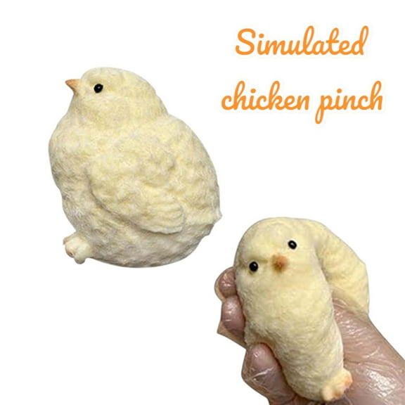 1 Pack Ultra Soft Cute Chicken Squishy Fidget Toys 6cm Yellow Silicone Stress Relief Easter Squeeze Toys