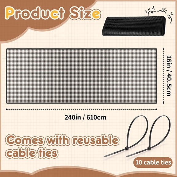 1 Pack Under Bed Blocker for Pets, 240 x 16 Inch PVC Couch Blocker, Black