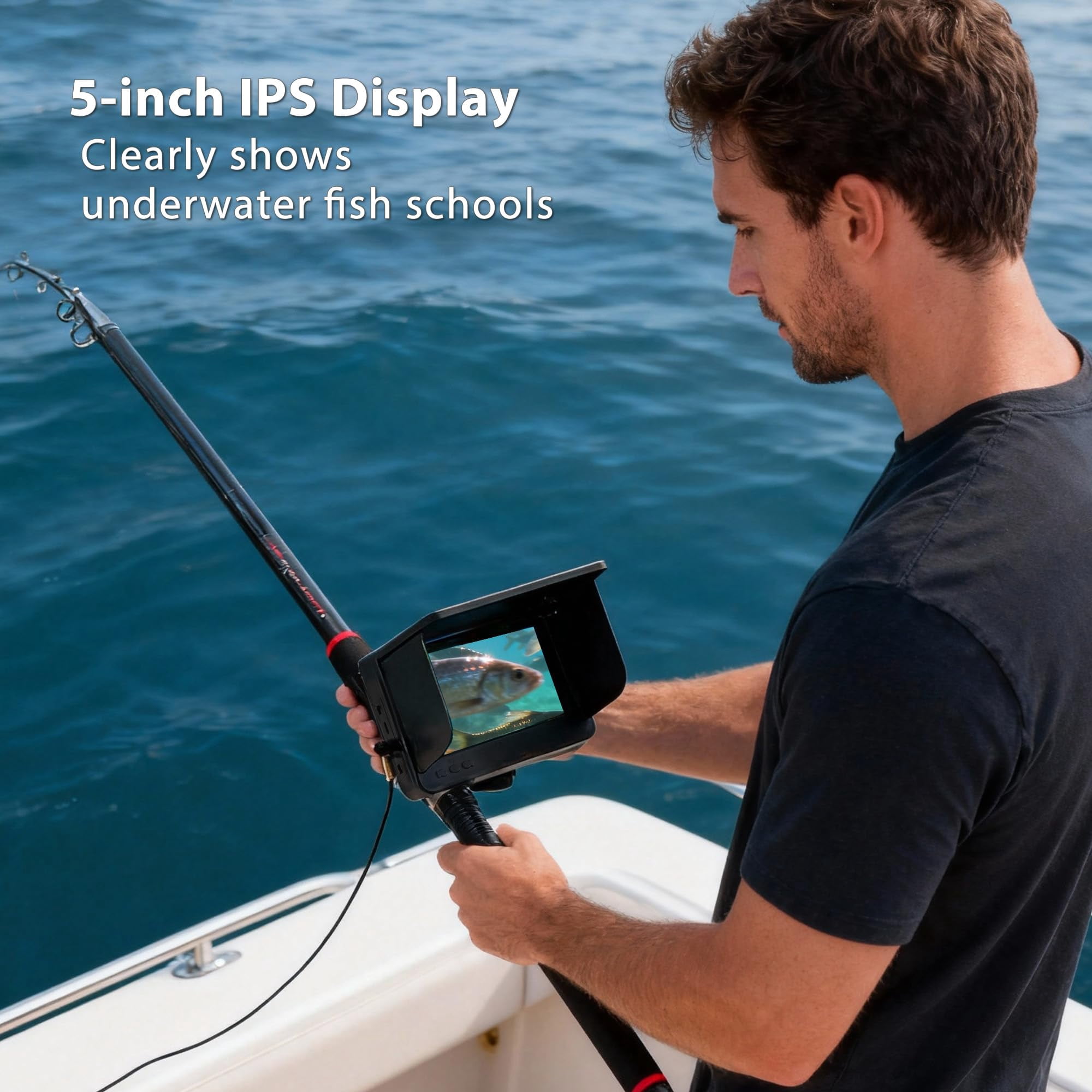 1 Pack Underwater Fishing Camera, 5 Inch IPS Display Fish Finder with ...